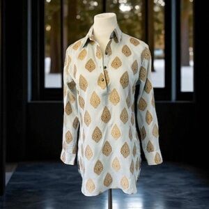 BELLA TU POPOVER TUNIC TOP SIZE MEDIUM